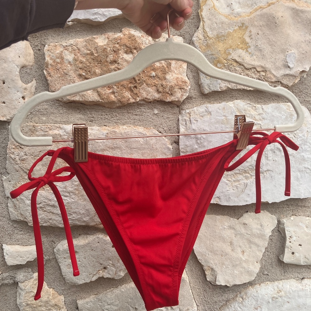 FISCH Swimwear Red Balconette halter Swimsuit - Picture 3 of 5